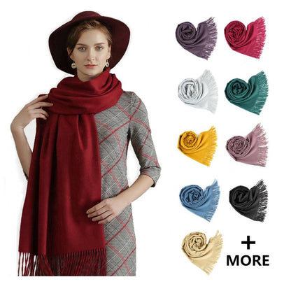 Large Cashmere Feel Soft Scarf Shawls Solid Colors 002