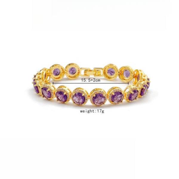Dazzling Multicolor Cubic Zirconia Round Halo Bracelet, Colored Gem Stones, Adjustable Design, and Unique Patterns