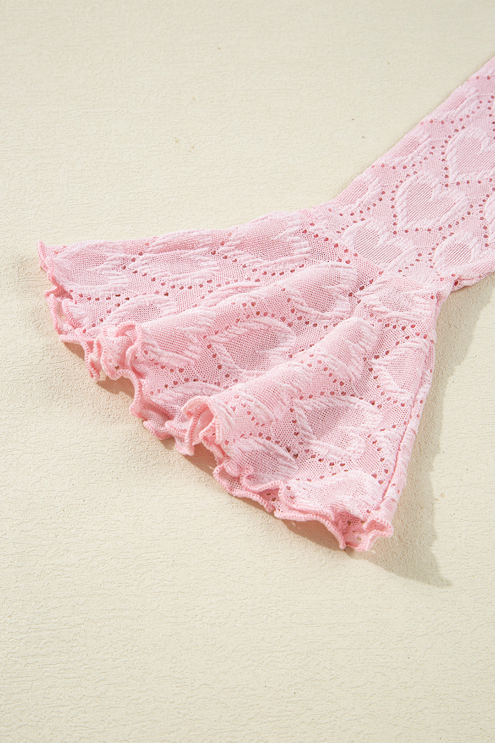 Heart Mock Neck Flare Long Sleeve Top