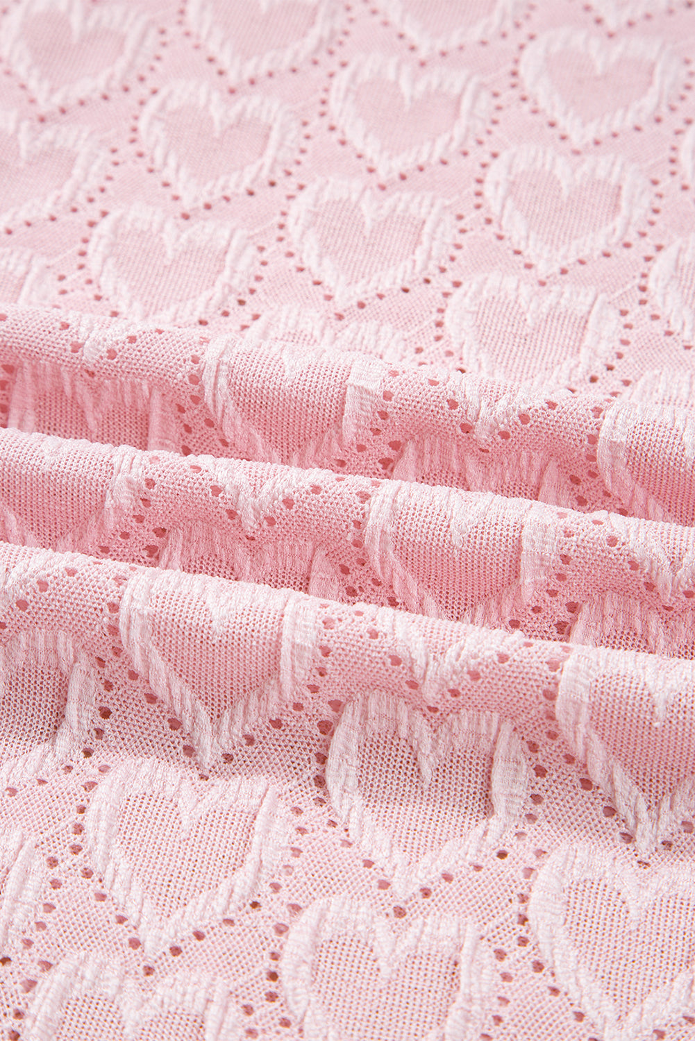 Heart Mock Neck Flare Long Sleeve Top