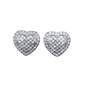 Dainty Iced Out CZ Heart Stud Earrings, Micro-Pavé Love Studs for Women Gifts