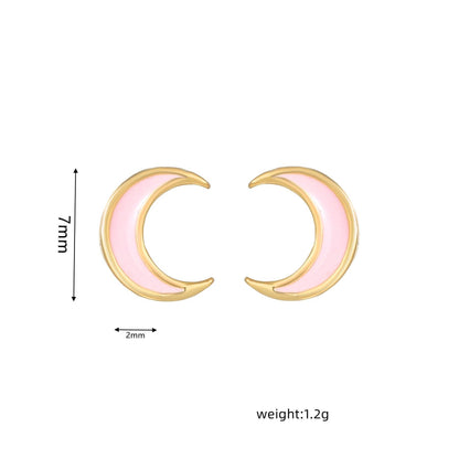 16 Pairs Pink Heart Stud Hoop Huggies Drop Earrings Set, 18K Gold Plated Stacking CZ & Pearl Designs, Planet Snowflake Moon Star