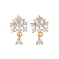 16 Pairs Pink Heart Stud Hoop Huggies Drop Earrings Set, 18K Gold Plated Stacking CZ & Pearl Designs, Planet Snowflake Moon Star