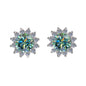 S925 Colorful Moissanite/CZ Sunflower Halo Stud Earrings, 12 Color 0.5ct D-Grade VVS Certificate, Hypoallergenic Sterling Silver Jewelry Gift
