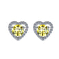 S925 Colorful Moissanite/CZ Heart Shape Halo Stud Earrings, 0.5ct D-Grade VVS Certificate, Hypoallergenic Sterling Silver Gift
