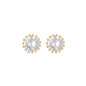 16 Pairs Pink Heart Stud Hoop Huggies Drop Earrings Set, 18K Gold Plated Stacking CZ & Pearl Designs, Planet Snowflake Moon Star