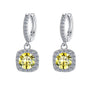 S925 Colorful Moissanite Halo Earrings with Pavé-Set Halo & Hoop, VVS1 Certified, 12 Vibrant Colors , Sterling Silver