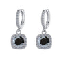 S925 Colorful Moissanite Halo Earrings with Pavé-Set Halo & Hoop, VVS1 Certified, 12 Vibrant Colors , Sterling Silver