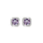 S925 Colorful Moissanite/CZ Square Halo Earrings, 0.5-1ct D-Grade VVS Certificate, Hypoallergenic Sterling Silver Jewelry Gift