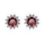 S925 Colorful Moissanite/CZ Sunflower Halo Stud Earrings, 12 Color 0.5ct D-Grade VVS Certificate, Hypoallergenic Sterling Silver Jewelry Gift