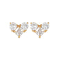 16 Pairs Pink Heart Stud Hoop Huggies Drop Earrings Set, 18K Gold Plated Stacking CZ & Pearl Designs, Planet Snowflake Moon Star
