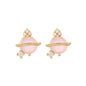 16 Pairs Pink Heart Stud Hoop Huggies Drop Earrings Set, 18K Gold Plated Stacking CZ & Pearl Designs, Planet Snowflake Moon Star