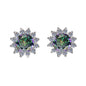 S925 Colorful Moissanite/CZ Sunflower Halo Stud Earrings, 12 Color 0.5ct D-Grade VVS Certificate, Hypoallergenic Sterling Silver Jewelry Gift