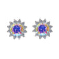 S925 Colorful Moissanite/CZ Sunflower Halo Stud Earrings, 12 Color 0.5ct D-Grade VVS Certificate, Hypoallergenic Sterling Silver Jewelry Gift