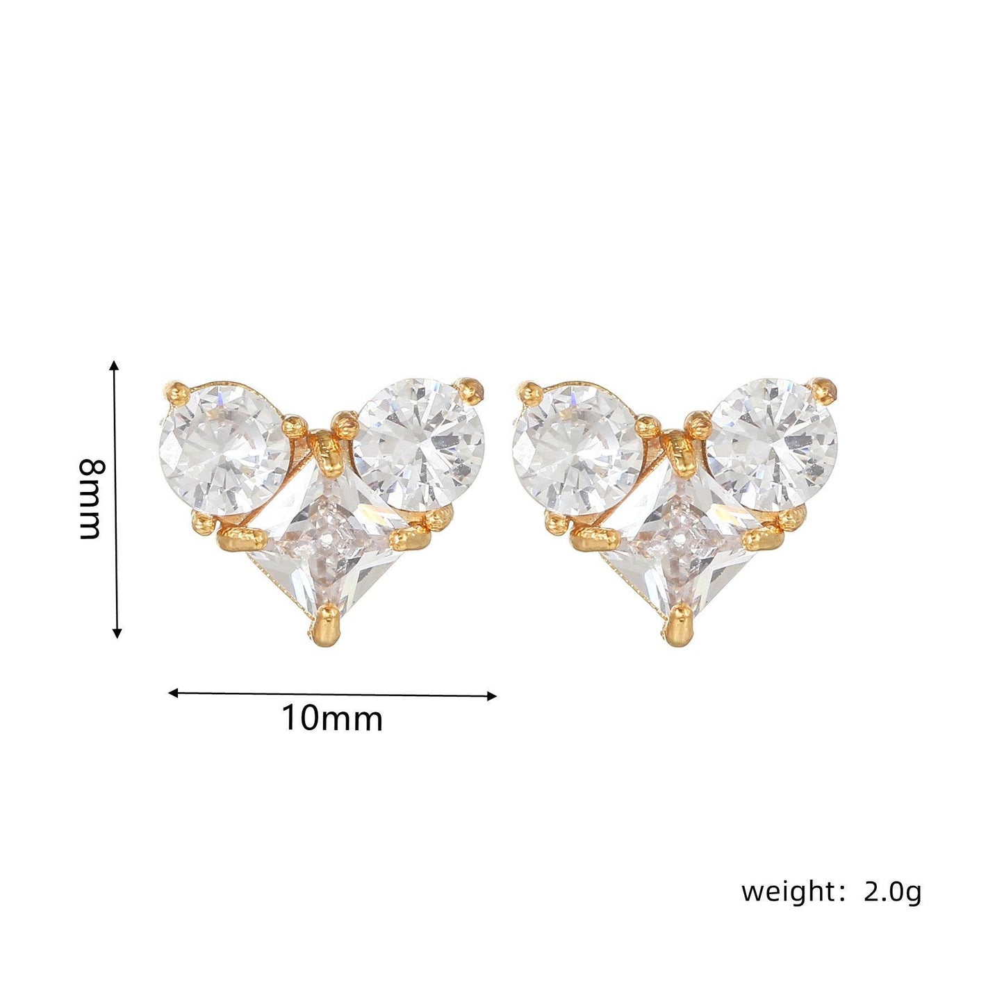 16 Pairs Pink Heart Stud Hoop Huggies Drop Earrings Set, 18K Gold Plated Stacking CZ & Pearl Designs, Planet Snowflake Moon Star