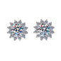 S925 Colorful Moissanite/CZ Sunflower Halo Stud Earrings, 12 Color 0.5ct D-Grade VVS Certificate, Hypoallergenic Sterling Silver Jewelry Gift