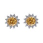 S925 Colorful Moissanite/CZ Sunflower Halo Stud Earrings, 12 Color 0.5ct D-Grade VVS Certificate, Hypoallergenic Sterling Silver Jewelry Gift