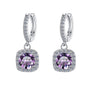 S925 Colorful Moissanite Halo Earrings with Pavé-Set Halo & Hoop, VVS1 Certified, 12 Vibrant Colors , Sterling Silver