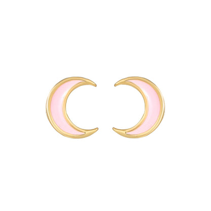 16 Pairs Pink Heart Stud Hoop Huggies Drop Earrings Set, 18K Gold Plated Stacking CZ & Pearl Designs, Planet Snowflake Moon Star