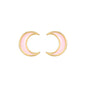 16 Pairs Pink Heart Stud Hoop Huggies Drop Earrings Set, 18K Gold Plated Stacking CZ & Pearl Designs, Planet Snowflake Moon Star
