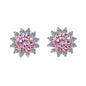 S925 Colorful Moissanite/CZ Sunflower Halo Stud Earrings, 12 Color 0.5ct D-Grade VVS Certificate, Hypoallergenic Sterling Silver Jewelry Gift