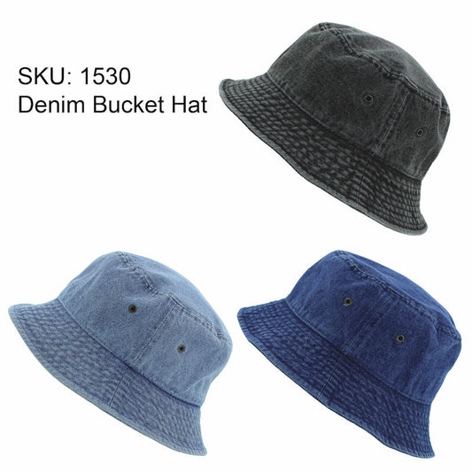 Cotton Denim Bucket hats Unisex
