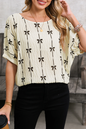 Bow Textured Puff Sleeve Top