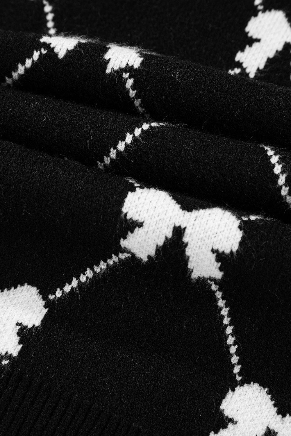 Bow Colorblock Quarter-Zip Collared Sweater